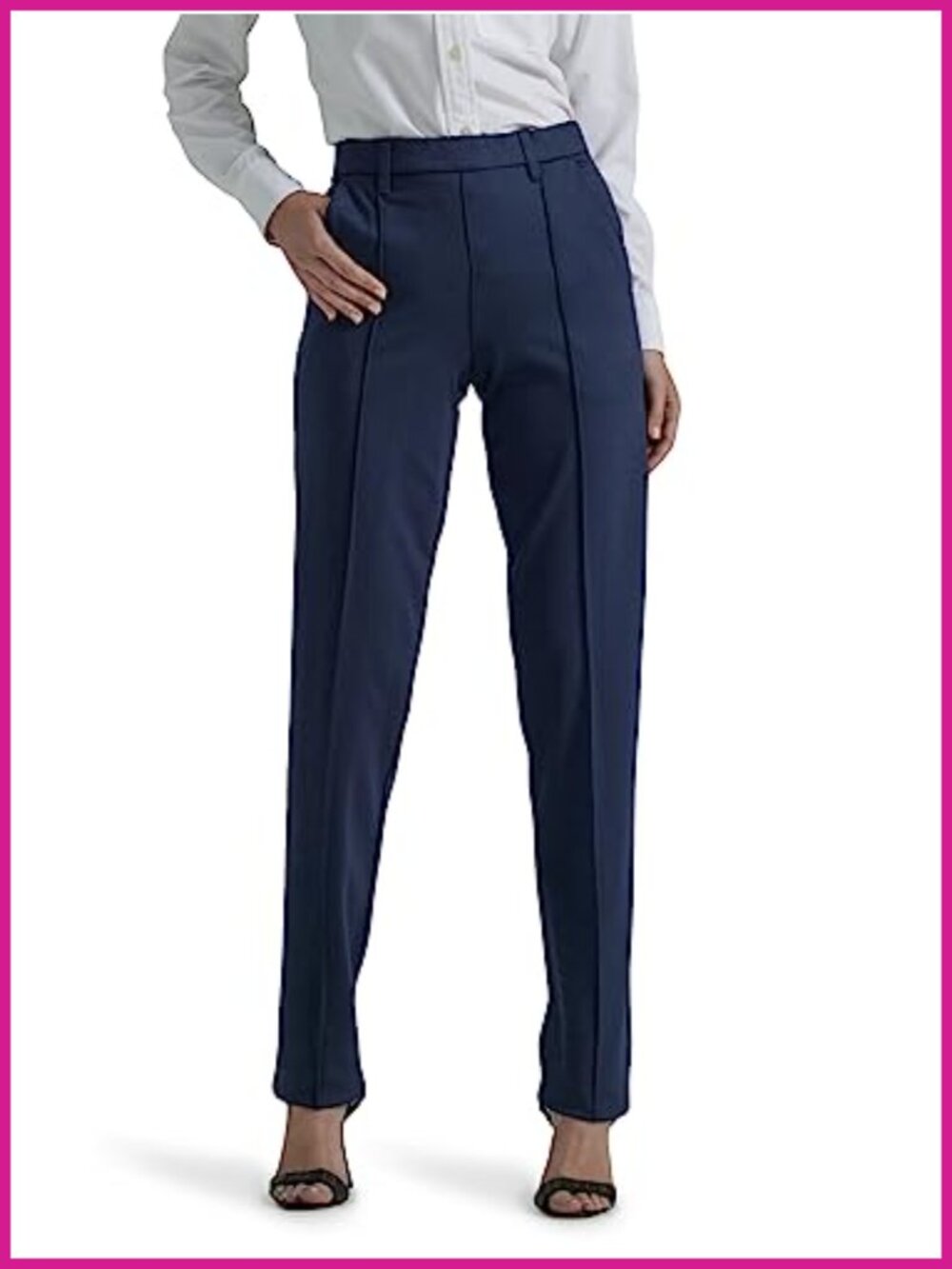 Lee Ultra Lux Comfort Straight Leg Pull On Pants Slim Fit Mid Rise